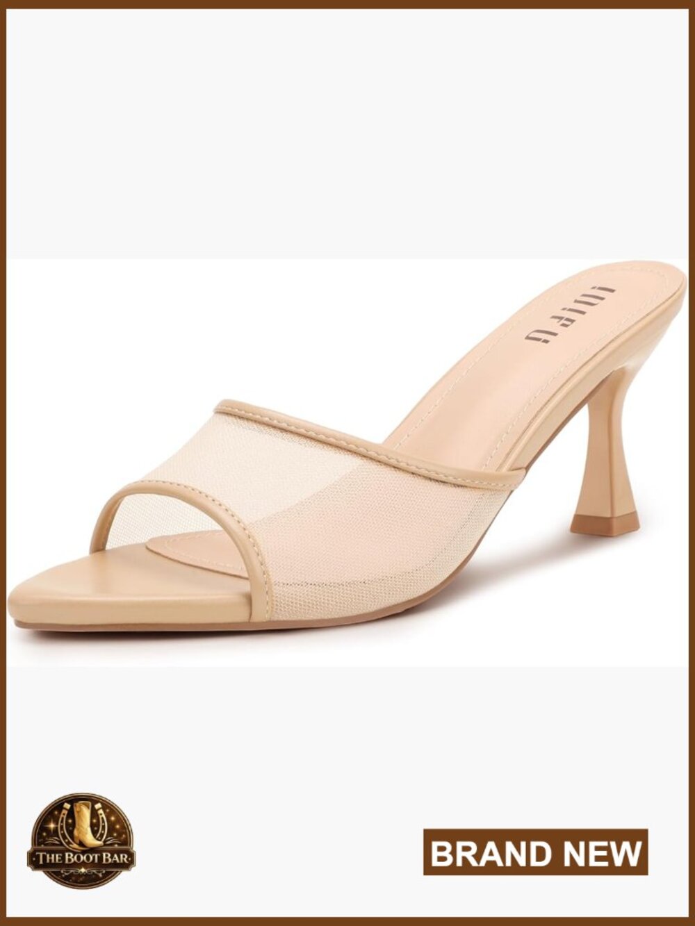 Mesh Kitten Heel Mule Sandals Slip On Open Toe Dressy Wedding Party Shoes